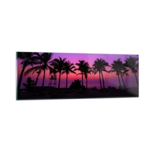 Schilderen op glas - Avond onder de palmbomen - 90x30 cm