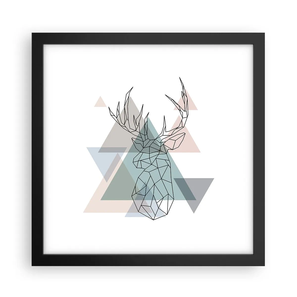 Poster in een zwarte lijst - In een geometrisch bos - 30x30 cm