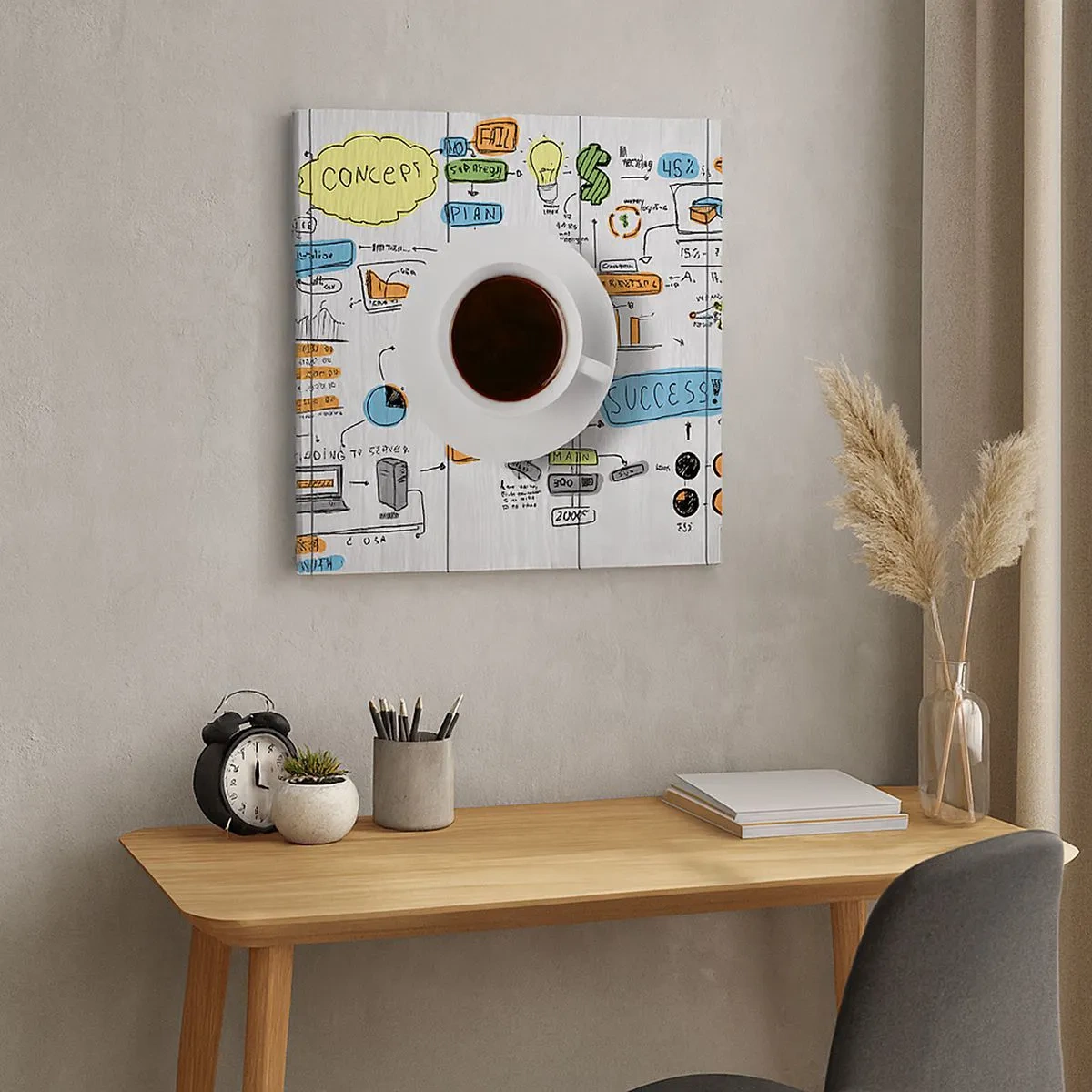 Schilderen op canvas - Tijd voor een pauze - 30x30 cm