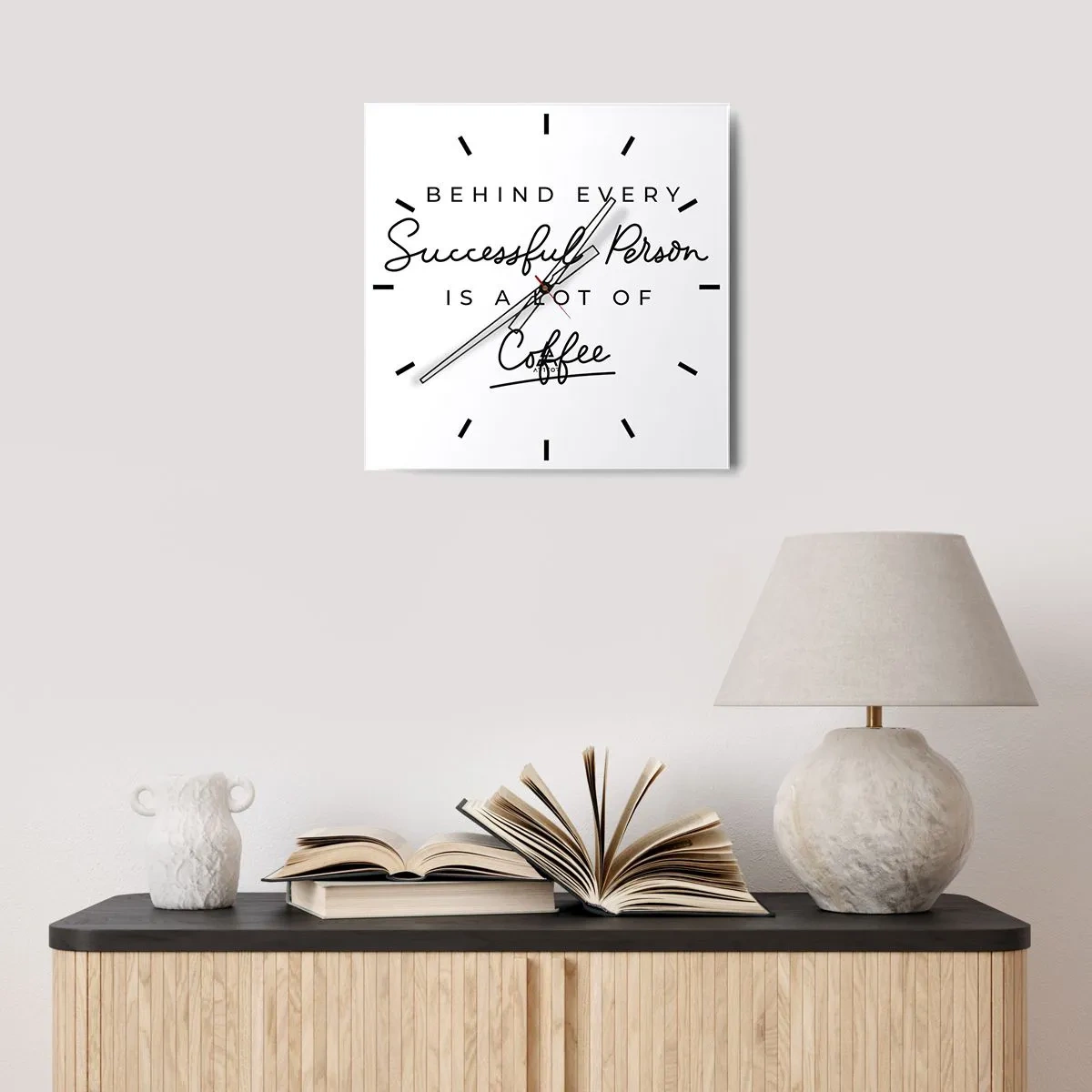 Wandklok - Klok - Het geheim van succes - 30x30 cm