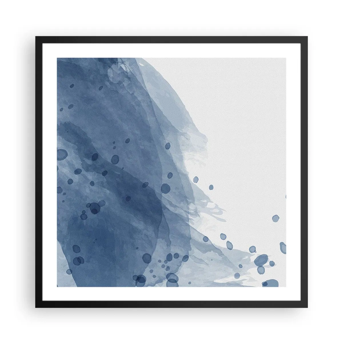 Poster in een zwarte lijst - Blauwe tule - 60x60 cm