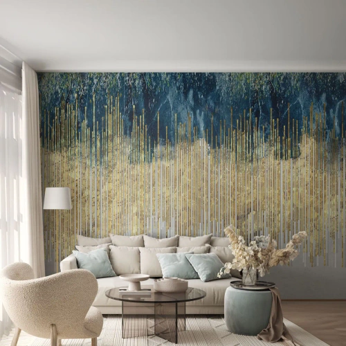 Fotobehang Premium Canvas - Vergulde grens - Deel, Art-deco, Modern - 150x105 cm