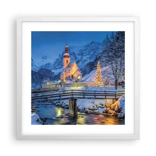 Poster in een witte lijst - Kerstgeest - 40x40 cm