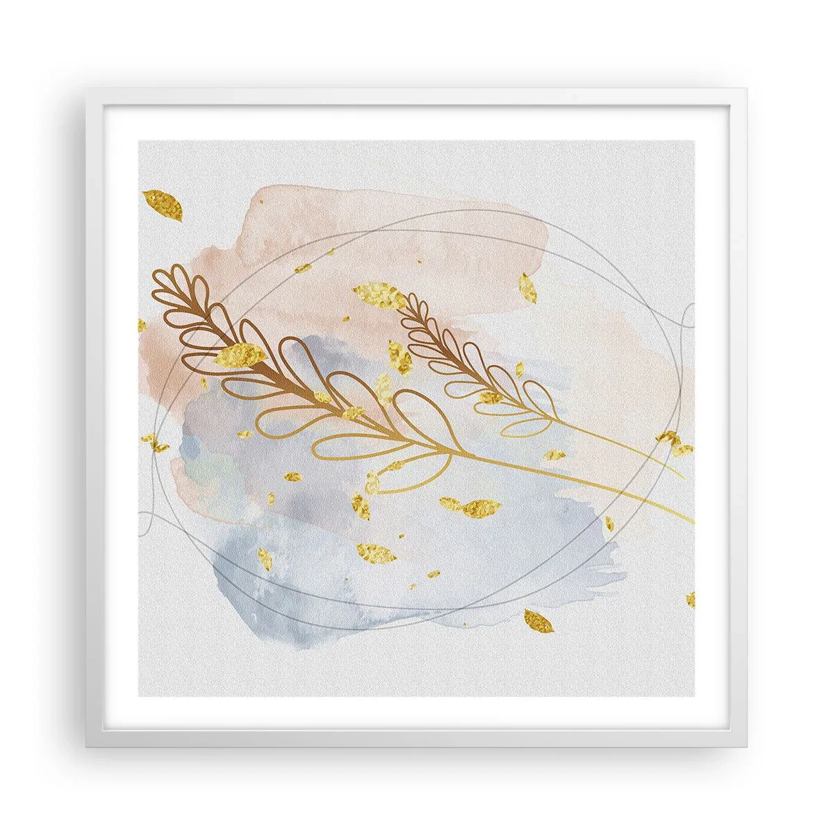 Poster in een witte lijst - Gouden explosie - 60x60 cm