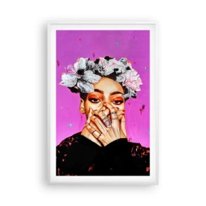 Poster in een witte lijst - Een beetje gek - 61x91 cm