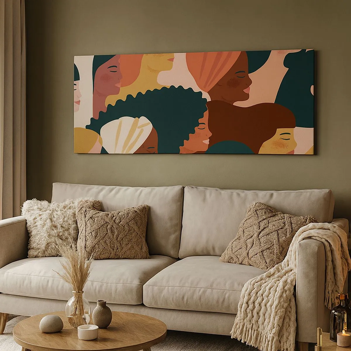 Schilderen op canvas - Alleen vrouwelijkheid - 100x40 cm