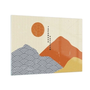 Schilderen op glas - Afbeeldingen met Japanse berg- en zonpatronen - 70x50cm - In de Japanse spirit - Moderne wanddecoratie voor woonkamer en slaapkamer ARTTOR