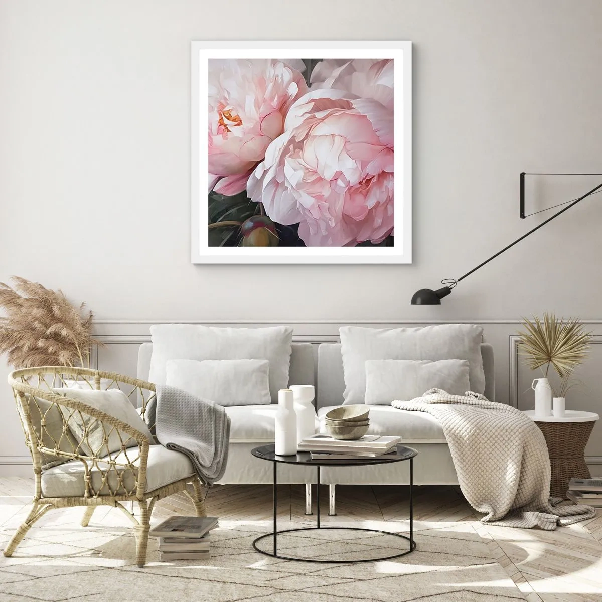 Poster in een witte lijst - In bloei gestopt - 60x60 cm