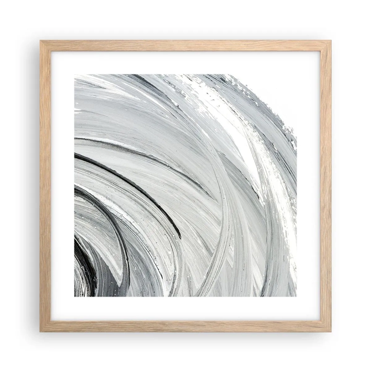 Een poster in een licht eiken lijst - Orbitale samenstelling - 40x40 cm