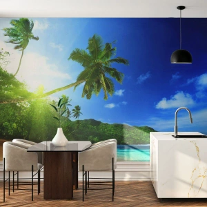 Fotobehang Premium Sand - De zachte aanraking van de tropen - Landschap, Oceaan, Strand - 350x256 cm