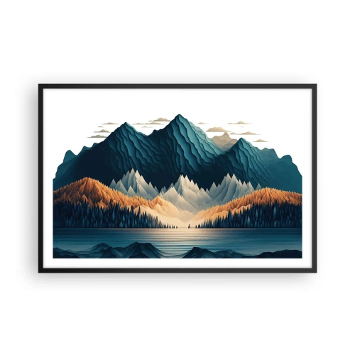Poster in een zwarte lijst - Perfect berglandschap - 91x61 cm