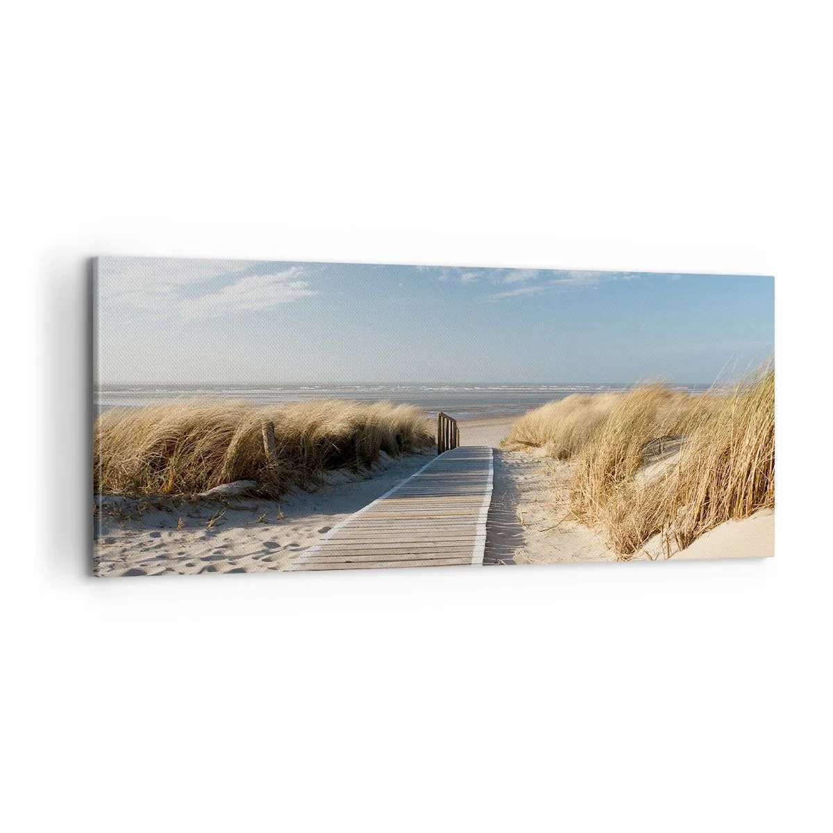 Schilderen op canvas - Achter het duin, in het ruisen van gras - 100x40 cm