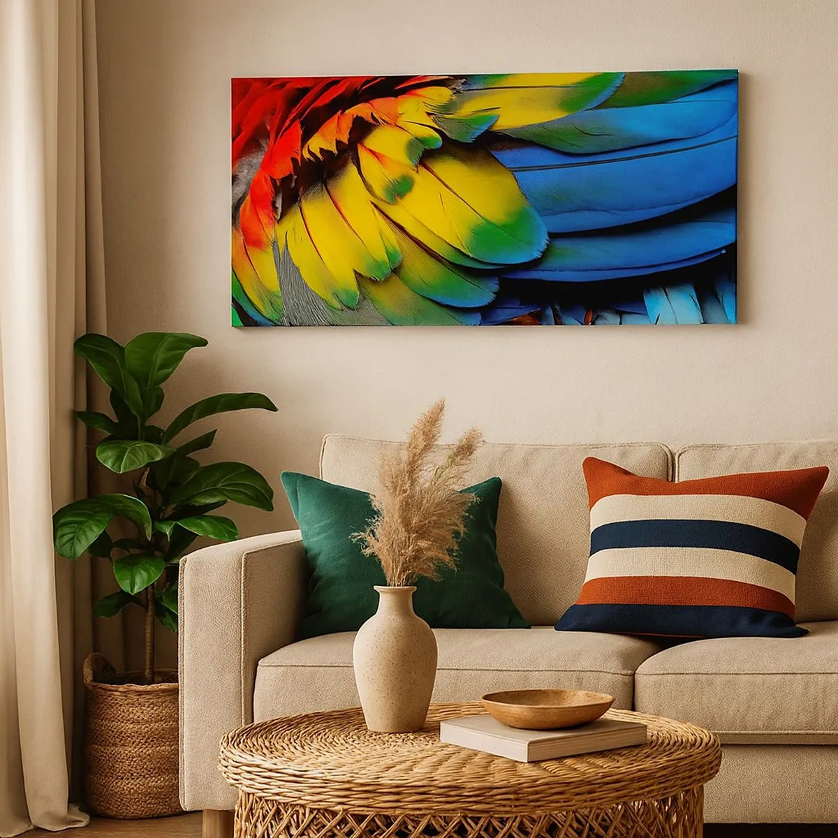 Schilderen op canvas - Paradijsvogel - 100x40 cm