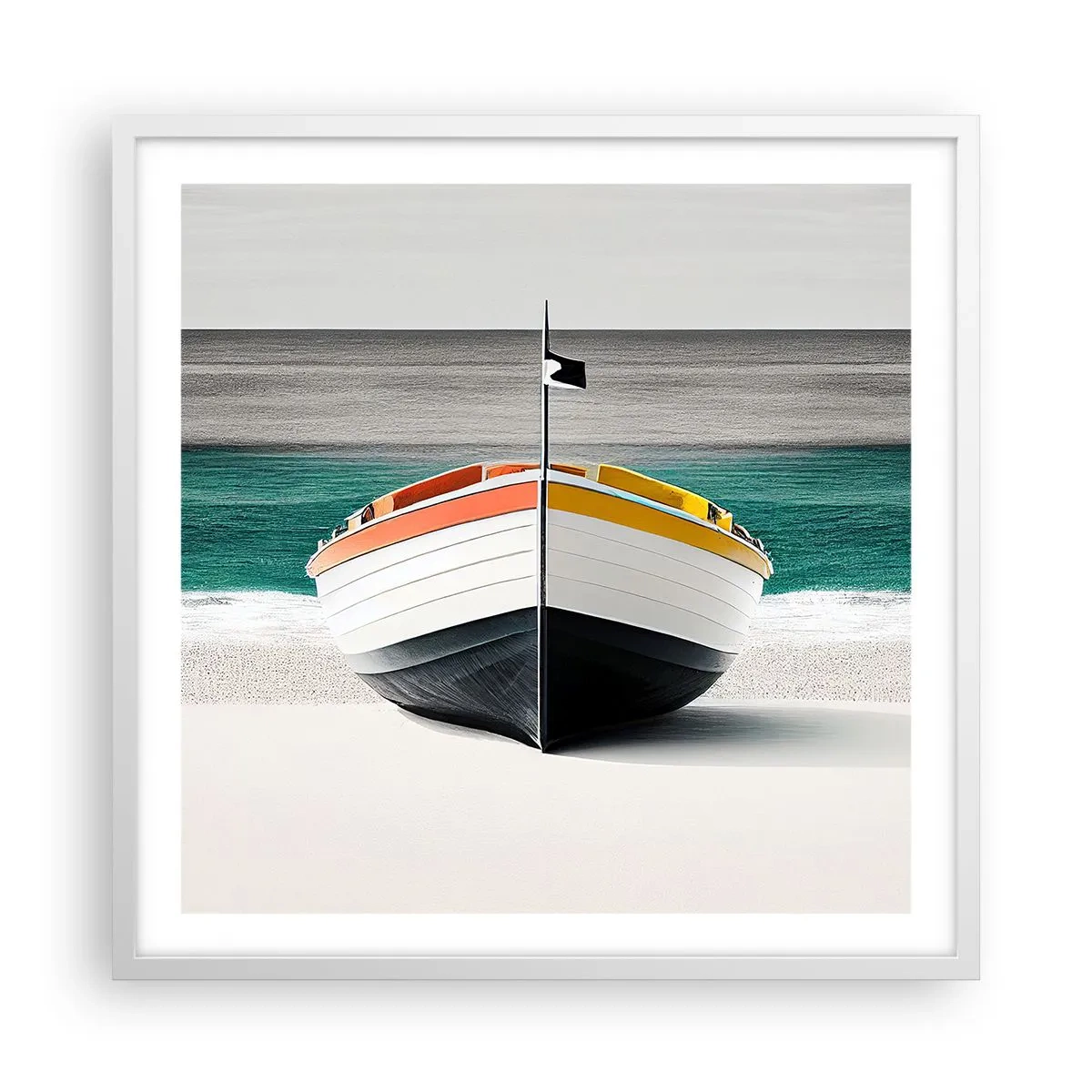 Poster in een witte lijst - Op zijn plaats - 60x60 cm