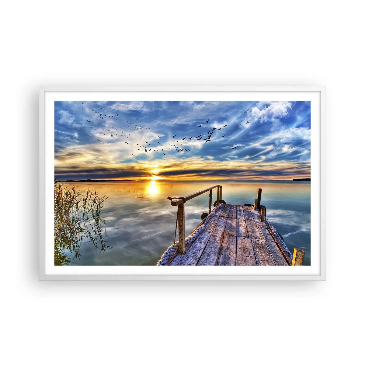 Poster in een witte lijst - De wind gaat rusten - 91x61 cm
