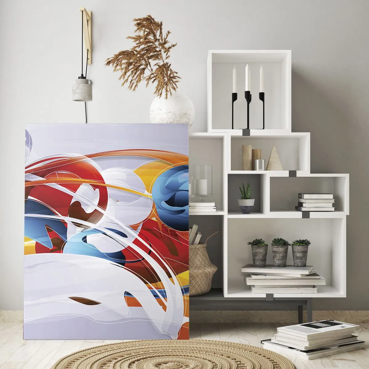 Schilderen op glas - De dans van de elementen - 70x100 cm