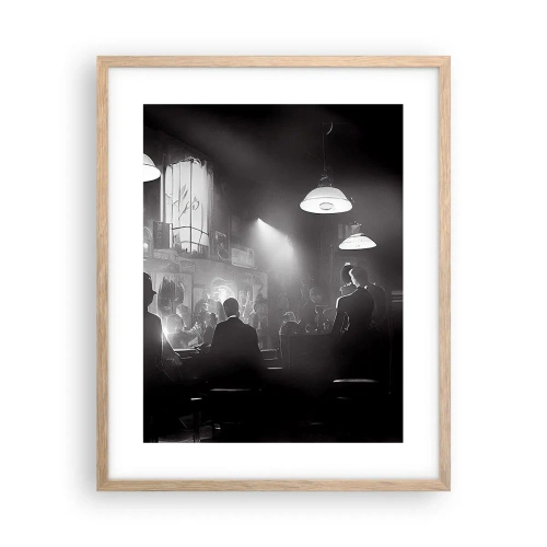 Een poster in een licht eiken lijst - In jazz-sfeer - 40x50 cm