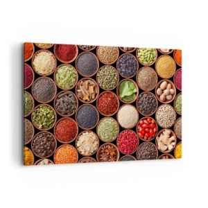 Schilderen op canvas - Alle smaken van de wereld - 120x80 cm