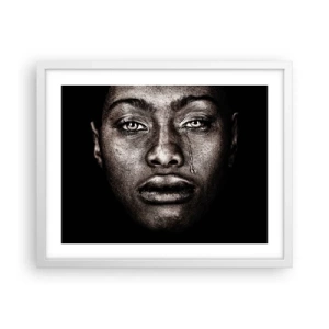 Poster in een witte lijst - een traan - 50x40 cm
