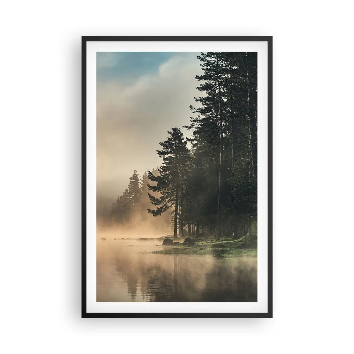 Poster in een zwarte lijst - De geboorte van de dag - 61x91 cm