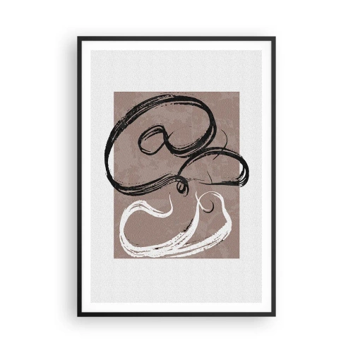 Poster in een zwarte lijst - Compositie – de zoektocht naar volheid - 70x100 cm