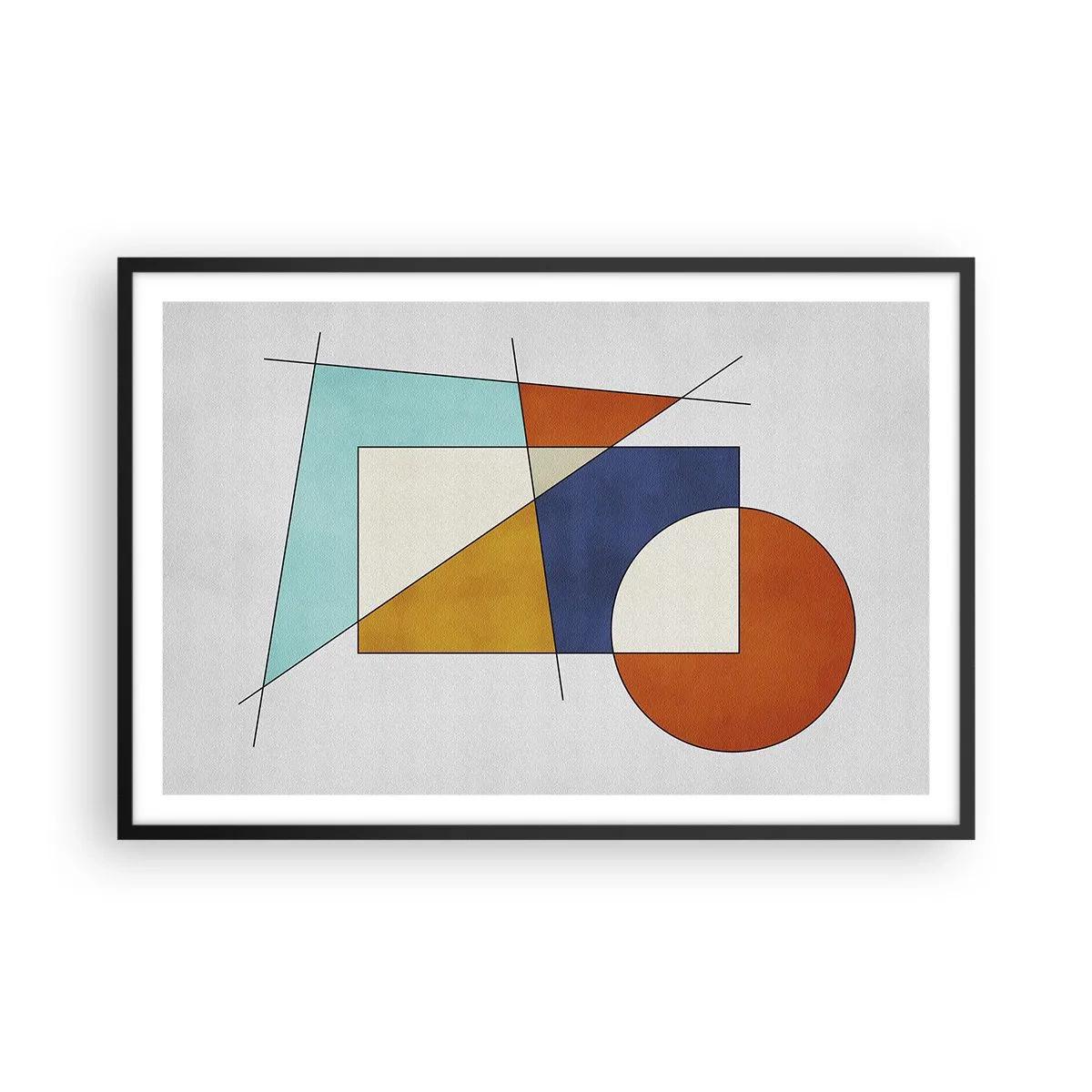 Poster in een zwarte lijst - Abstractie: modernistisch plezier - 91x61 cm