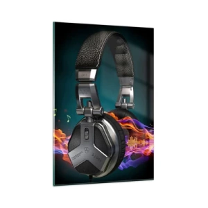 Schilderen op glas - In vuur en vlam van muziek - 80x120 cm