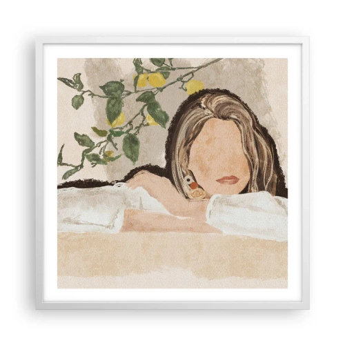 Poster in een witte lijst - Zuidelijke schoonheid - 60x60 cm