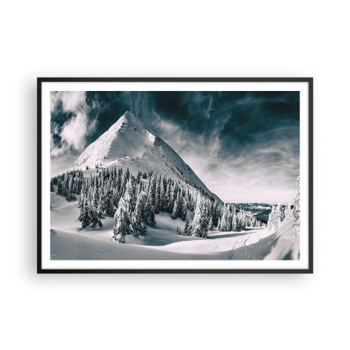 Poster in een zwarte lijst - Het land van sneeuw en ijs - 100x70 cm