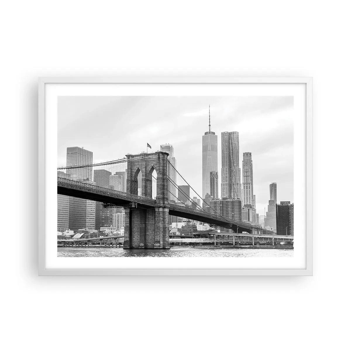 Poster in een witte lijst - New Yorkse sfeer - 70x50 cm