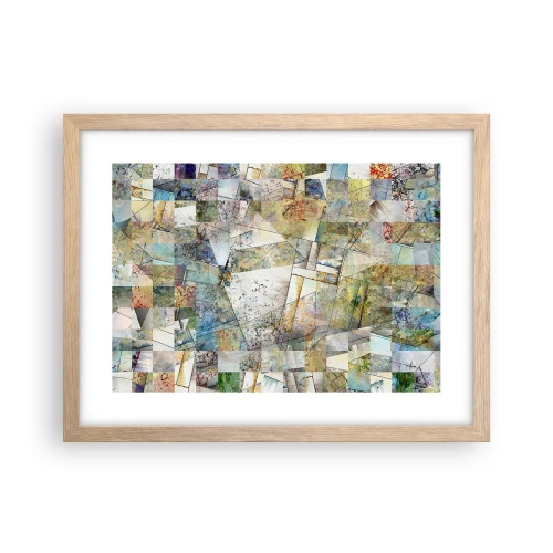 Een poster in een licht eiken lijst - Geometrische schuifeling - 40x30 cm