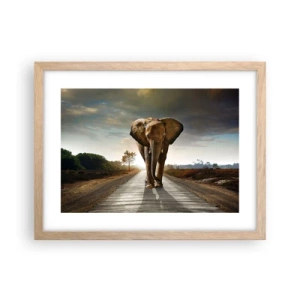 Een poster in een licht eiken lijst - En helemaal niet in een porseleinen pakhuis - 40x30 cm