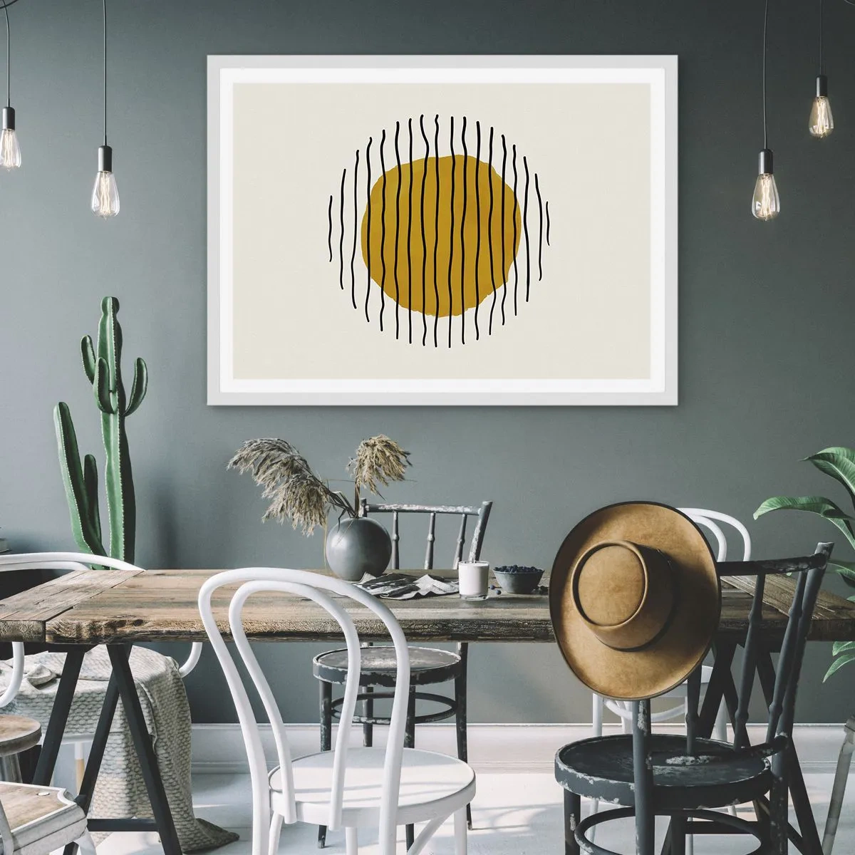 Poster in een witte lijst - Abstractie trillend van warmte - 70x50 cm