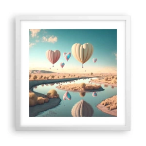 Poster in een witte lijst - Liefde laat je vliegen - 40x40 cm