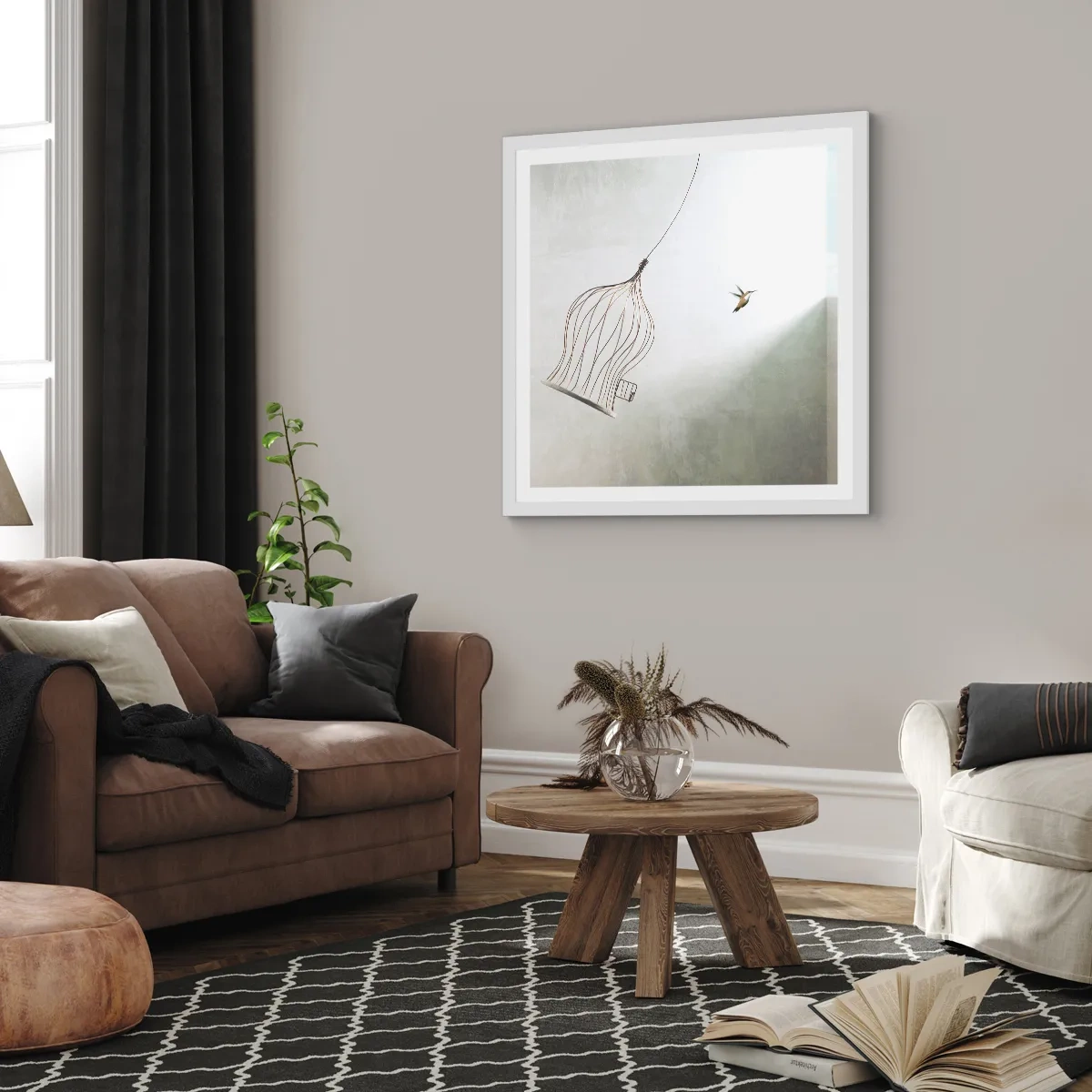 Poster in een witte lijst - In je element - 50x50 cm