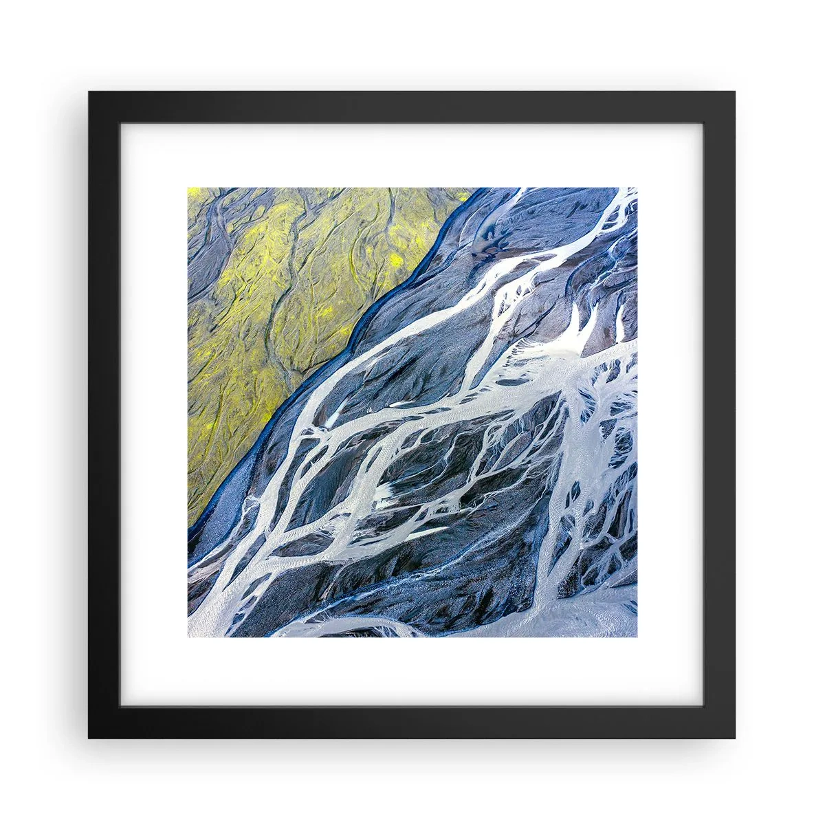 Poster in een zwarte lijst - Rotstekeningen van de natuur - 30x30 cm