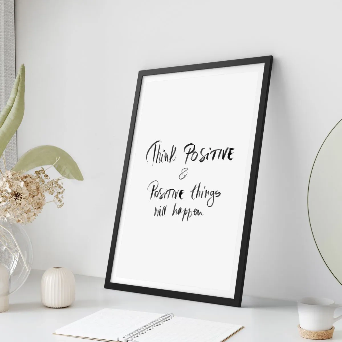 Poster in een zwarte lijst - Hoe leef je het leven? - 30x40 cm