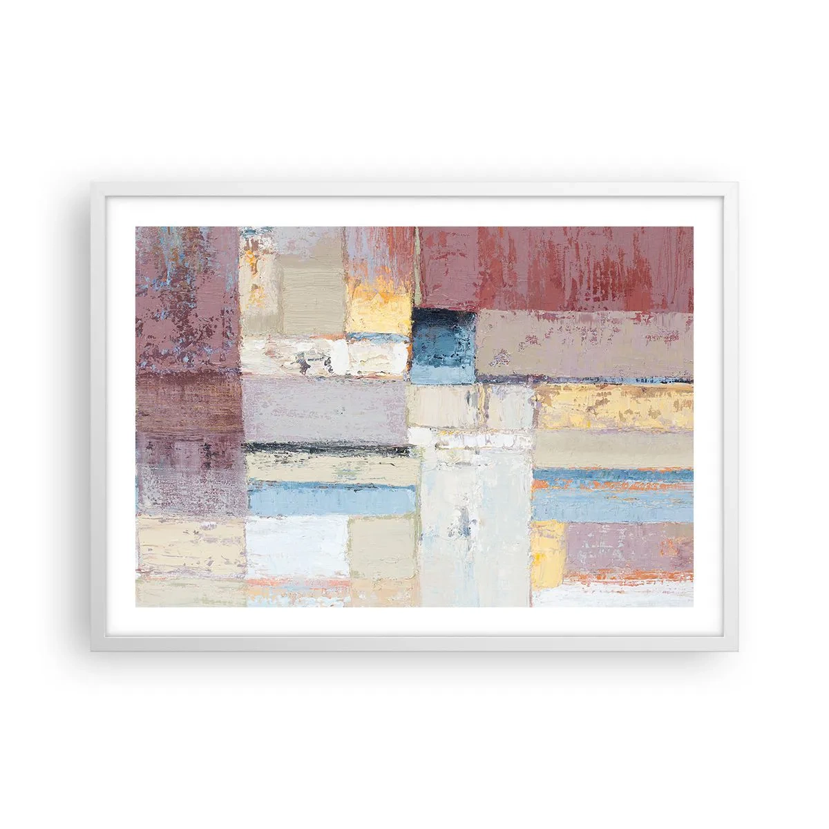 Poster in een witte lijst - De rust van geometrie - 70x50 cm