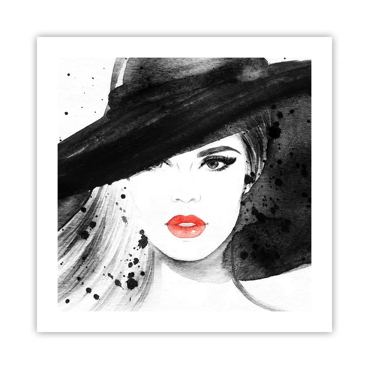 Poster - Vrouw in het zwart - 50x50 cm