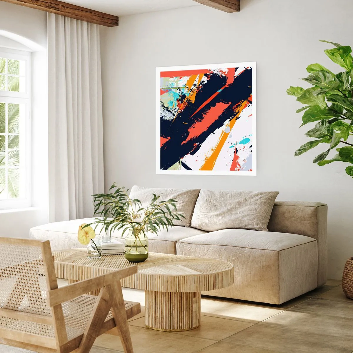 Poster - Dynamische compositie - 60x60 cm