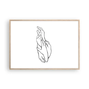 Een poster in een licht eiken lijst - Goede aanraking - 100x70 cm