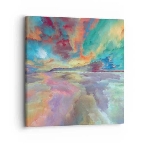 Schilderen op canvas - Twee hemelen - 30x30 cm