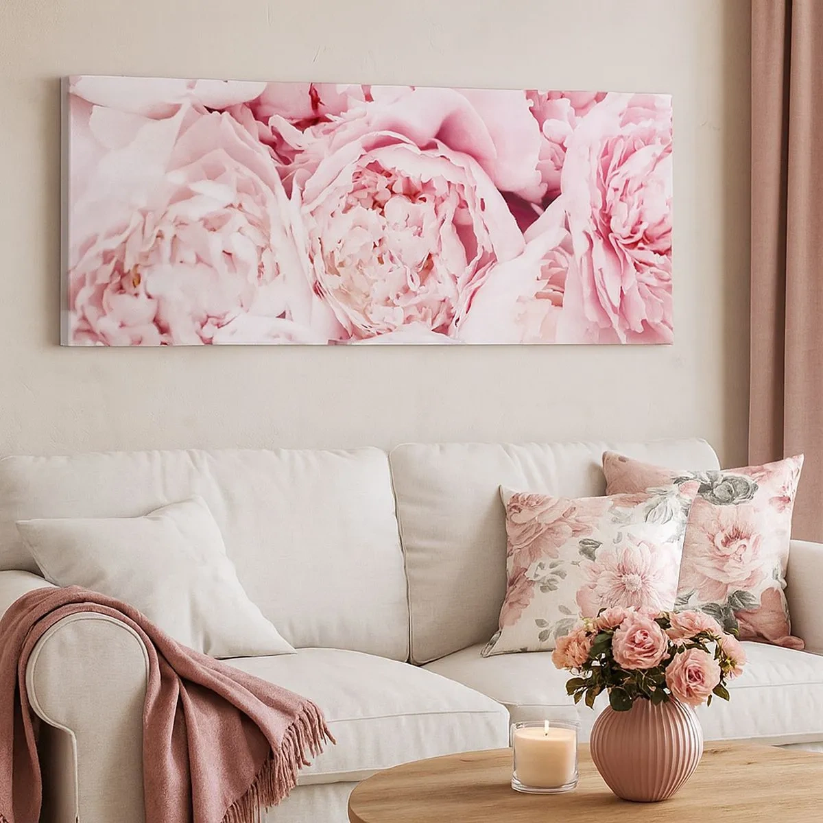 Schilderen op canvas - Knuffelend en geurig - 100x40 cm