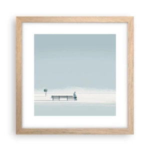 Een poster in een licht eiken lijst - Ja, ik wacht. - 30x30 cm