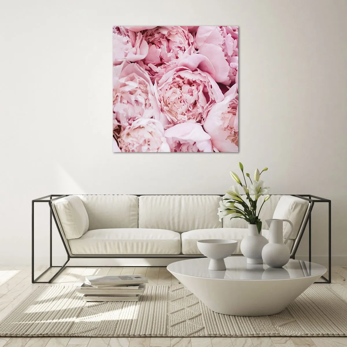 Schilderen op glas - Knuffelend en geurig - 70x70 cm