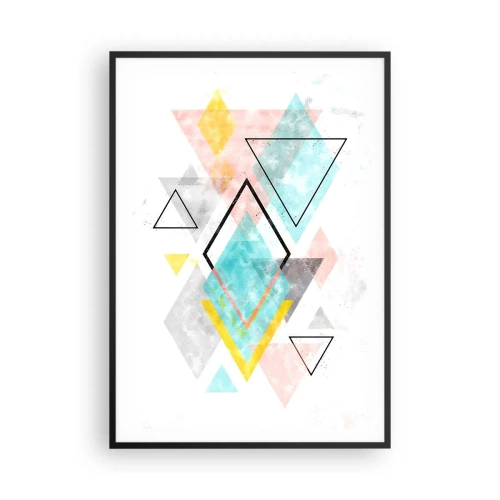 Poster in een zwarte lijst - Geometrisch spel - 70x100 cm