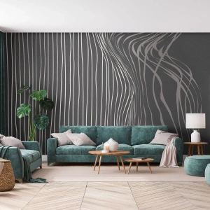 Fotobehang Premium Sand - Ritme en accent - Abstractie, Deel, Zwart en wit - 100x70 cm