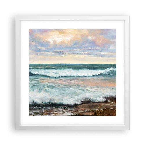 Poster in een witte lijst - Hier maak je je ziel glad - 40x40 cm