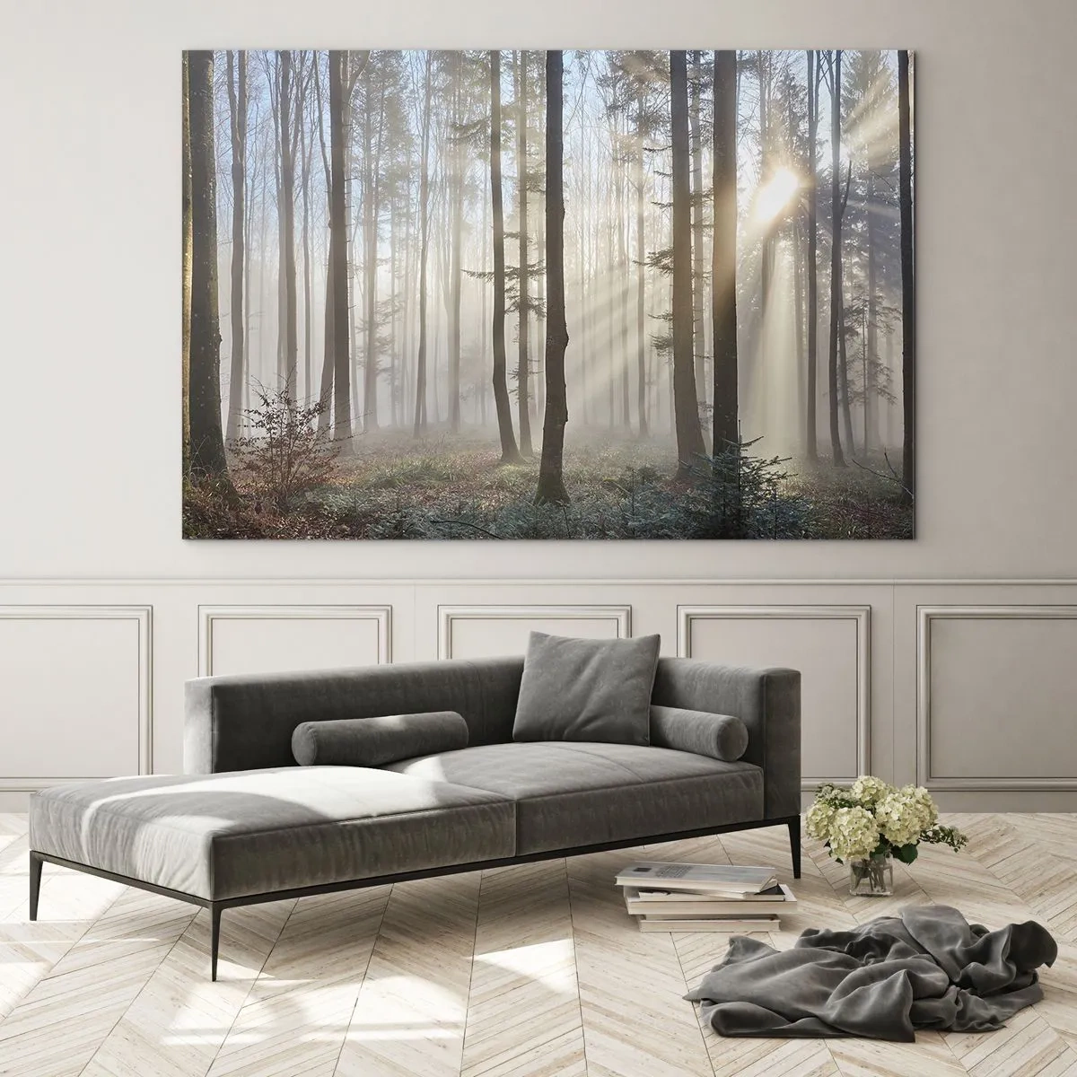 Schilderen op glas - De mist werd ook wakker - 120x80 cm