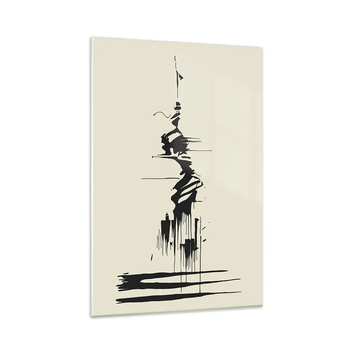 Schilderen op glas - Overhaaste abstractie - 80x120 cm